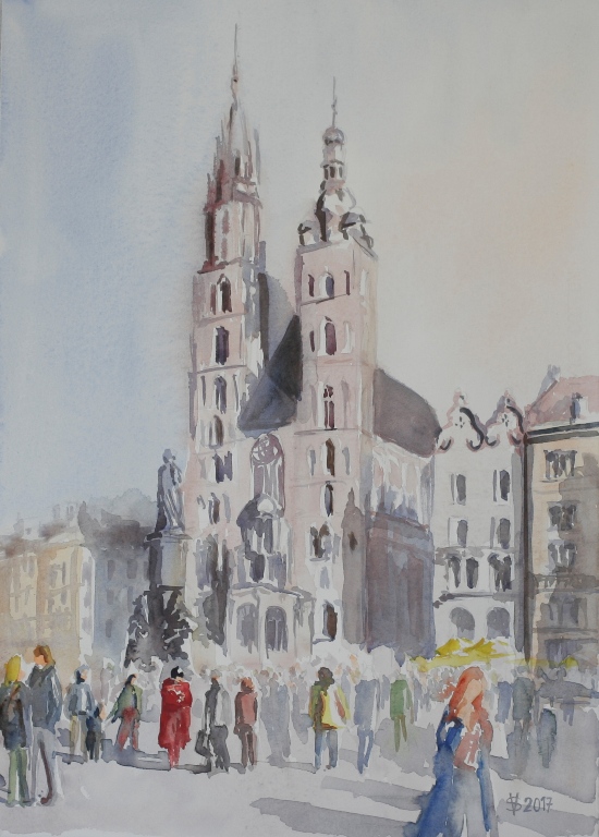 Město, Krakow, Kraków, rynek, náměstí